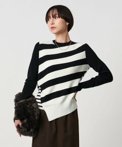 UNITED ARROWS / ユナイテッドアローズ ニット・セーター | イレギュラー ボーダー ロングスリーブ ニット