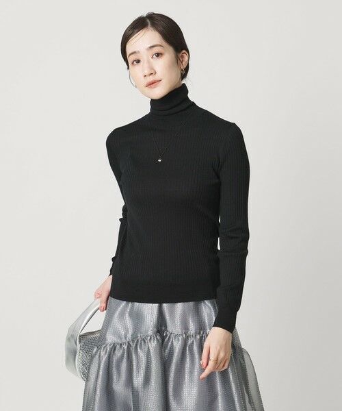 UNITED ARROWS/ユナイテッドアローズ リブ タートルネック ニット BLACK FREE UNITED ARROWS/ユナイテッドアローズ リブ タートルネック ニット BLACK FREE