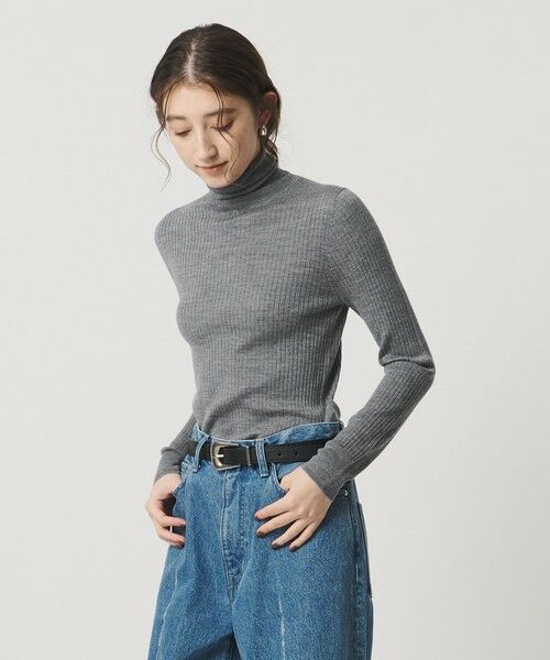 UNITED ARROWS / ユナイテッドアローズ ニット・セーター | リブ タートルネック ニット(MD.GRAY)