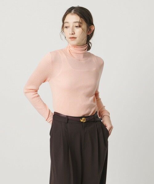 UNITED ARROWS / ユナイテッドアローズ ニット・セーター | リブ タートルネック ニット(LT.PINK)