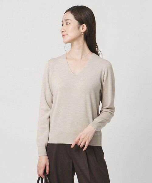 UNITED ARROWS / ユナイテッドアローズ ニット・セーター | フルニードル Vネック ニット | 詳細1