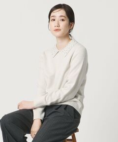 UNITED ARROWS / ユナイテッドアローズ ニット・セーター | ラインストーン ポロ ニット