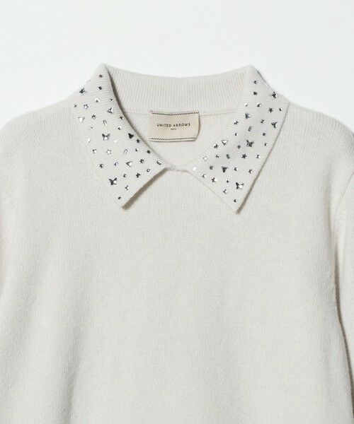 UNITED ARROWS / ユナイテッドアローズ ニット・セーター | ラインストーン ポロ ニット | 詳細8