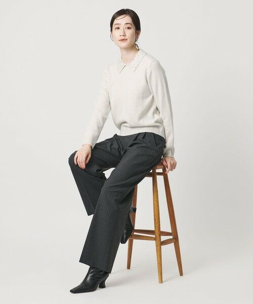 UNITED ARROWS / ユナイテッドアローズ ニット・セーター | ラインストーン ポロ ニット | 詳細2