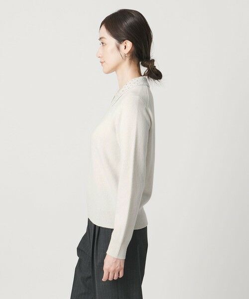 UNITED ARROWS / ユナイテッドアローズ ニット・セーター | ラインストーン ポロ ニット | 詳細4