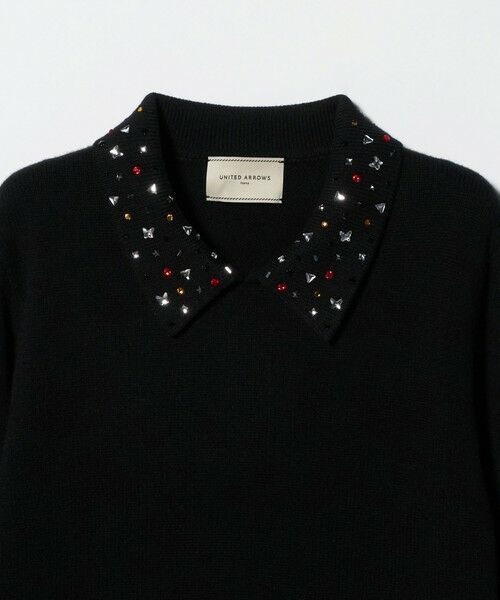 UNITED ARROWS / ユナイテッドアローズ ニット・セーター | ラインストーン ポロ ニット | 詳細14
