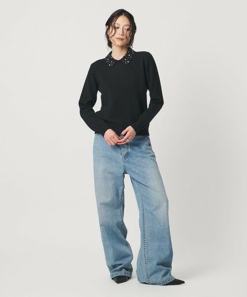 UNITED ARROWS / ユナイテッドアローズ ニット・セーター | ラインストーン ポロ ニット | 詳細11