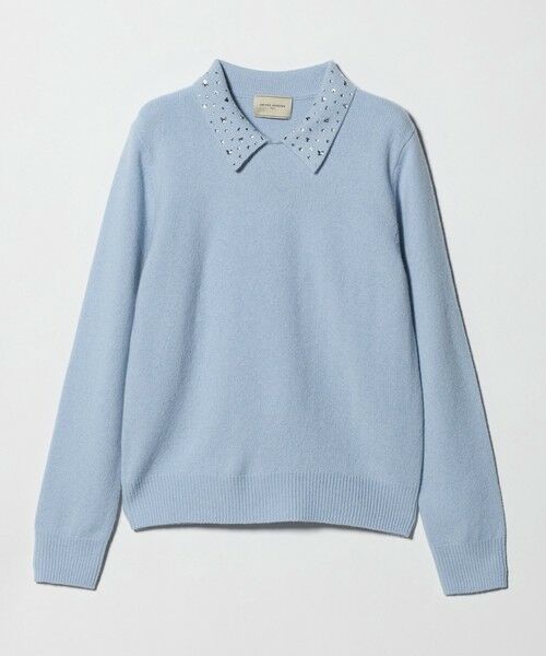 UNITED ARROWS/ユナイテッドアローズ ラインストーン ポロ ニット LT. BLUE FREE UNITED ARROWS/ユナイテッドアローズ ラインストーン ポロ ニット LT. BLUE FREE