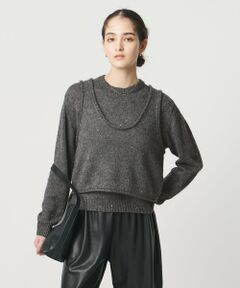 UNITED ARROWS / ユナイテッドアローズ ニット・セーター | フラワー スパンコール クルーネック ニット