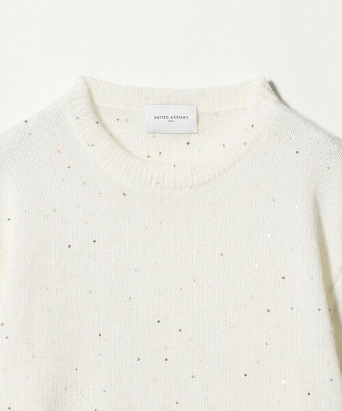 UNITED ARROWS / ユナイテッドアローズ ニット・セーター | フラワー スパンコール クルーネック ニット | 詳細5