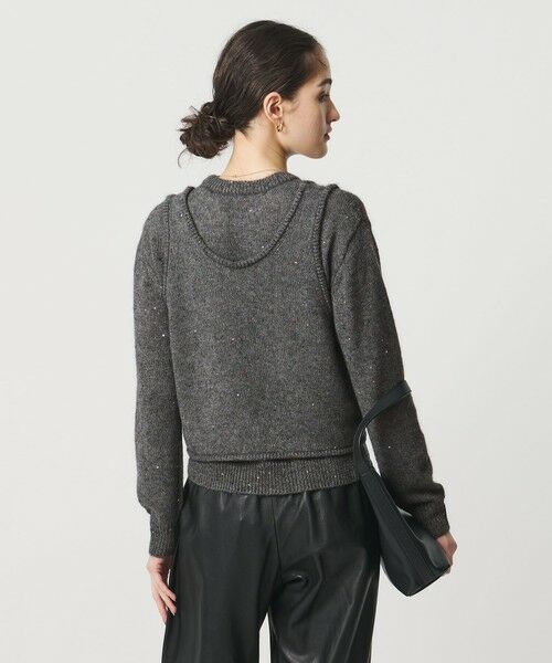 UNITED ARROWS / ユナイテッドアローズ ニット・セーター | フラワー スパンコール クルーネック ニット | 詳細7