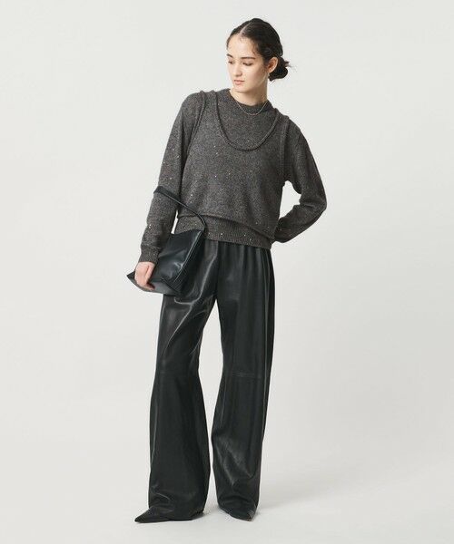 UNITED ARROWS / ユナイテッドアローズ ニット・セーター | フラワー スパンコール クルーネック ニット | 詳細8