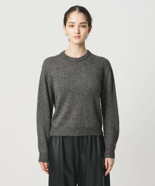 UNITED ARROWS / ユナイテッドアローズ ニット・セーター | フラワー スパンコール クルーネック ニット | 詳細9