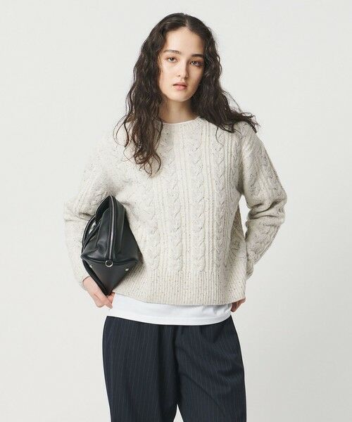 UNITED ARROWS / ユナイテッドアローズ ニット・セーター | ミックス カラー ケーブル プルオーバー ニット | 詳細1