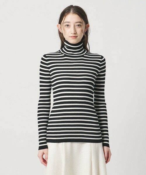 UNITED ARROWS / ユナイテッドアローズ ニット・セーター | リブ ボーダー タートル ニット | 詳細4