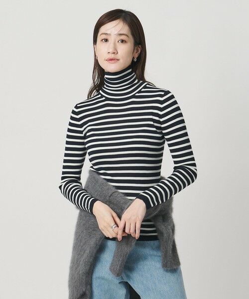 UNITED ARROWS / ユナイテッドアローズ ニット・セーター | リブ ボーダー タートル ニット | 詳細18