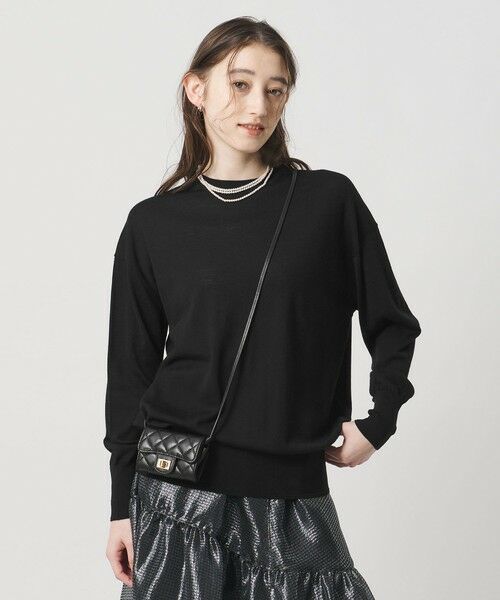 UNITED ARROWS / ユナイテッドアローズ ニット・セーター | 18G ウール クルーネック ニット ‐ウォッシャブル‐(BLACK)