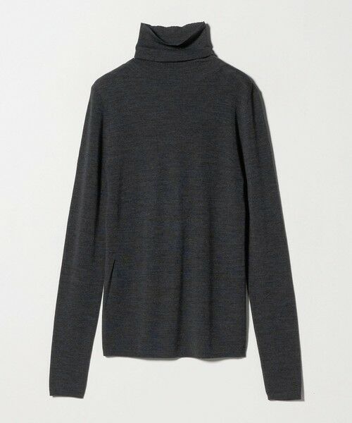 UNITED ARROWS/ユナイテッドアローズ 18G フィットリブ タートルネック ニット DK. GRAY FREE