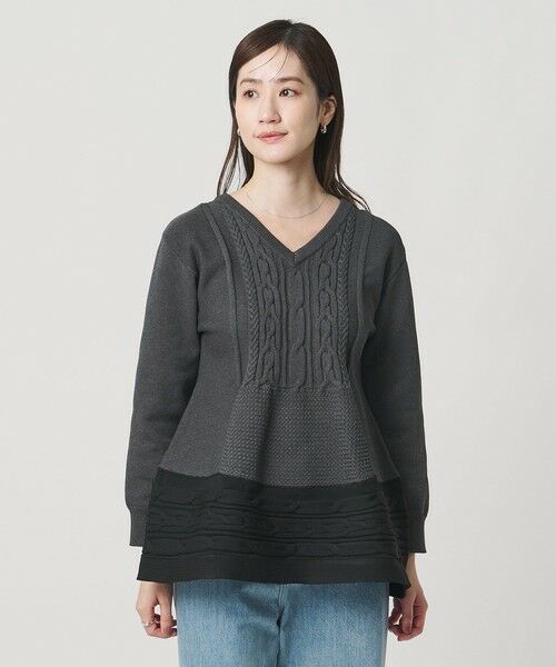 UNITED ARROWS / ユナイテッドアローズ ニット・セーター | ケーブル Vネック ニット ‐ウォッシャブル‐ | 詳細4
