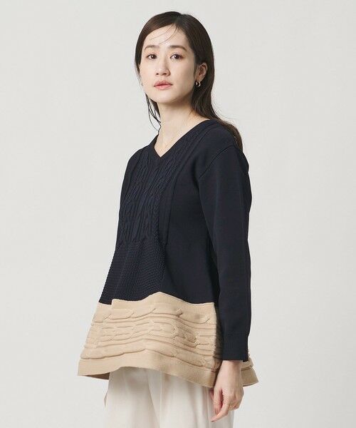 UNITED ARROWS / ユナイテッドアローズ ニット・セーター | ケーブル Vネック ニット ‐ウォッシャブル‐ | 詳細24
