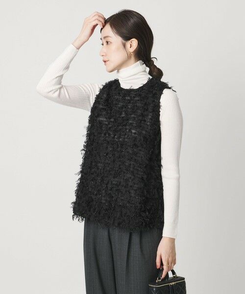 UNITED ARROWS/ユナイテッドアローズ チュール ノースリーブ ブラウス BLACK FREE