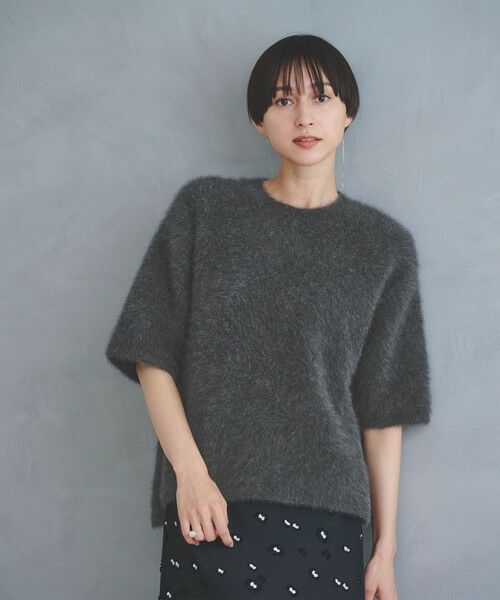 UNITED ARROWS / ユナイテッドアローズ ニット・セーター | フォックスカシミヤ ハーフスリーブ Tニット | 詳細1