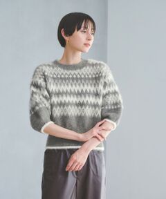 UNITED ARROWS / ユナイテッドアローズ ニット・セーター | フォックスカシミヤ  パフスリーブ ジャガードニット