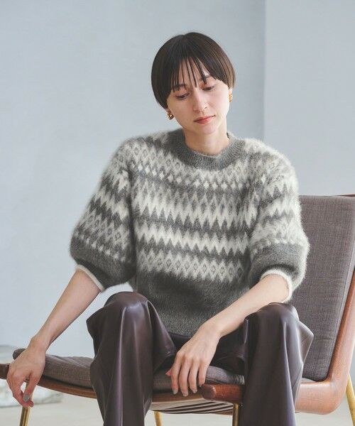 UNITED ARROWS / ユナイテッドアローズ ニット・セーター | フォックスカシミヤ  パフスリーブ ジャガードニット | 詳細2