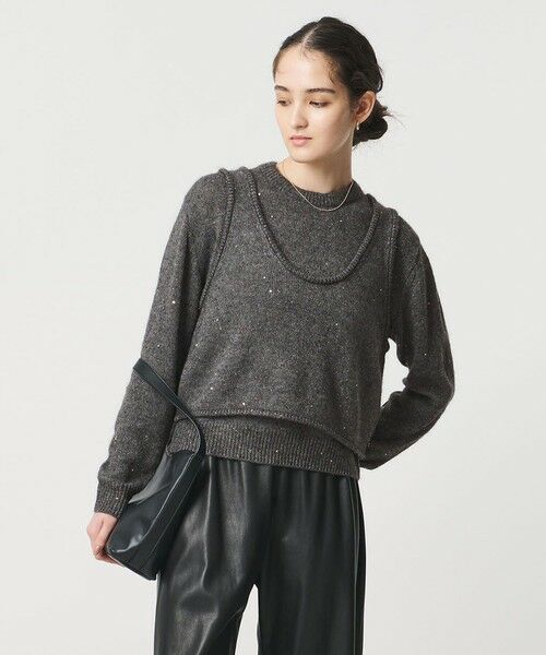 UNITED ARROWS / ユナイテッドアローズ ベスト | フラワー スパンコール ベスト | 詳細3