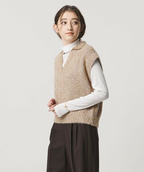 UNITED ARROWS / ユナイテッドアローズ ニット・セーター | グリッター スキッパーポロ ベスト | 詳細1