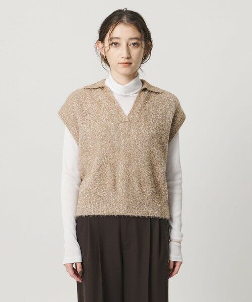 UNITED ARROWS / ユナイテッドアローズ ニット・セーター | グリッター スキッパーポロ ベスト | 詳細4