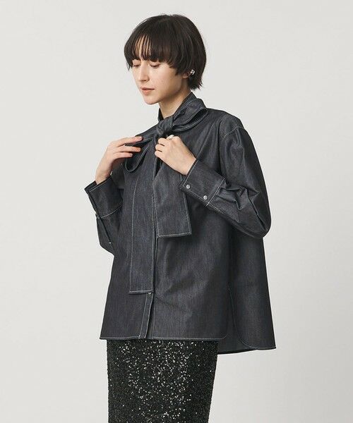 UNITED ARROWS / ユナイテッドアローズ シャツ・ブラウス | デニム リボン ブラウス ‐ウォッシャブル‐ | 詳細1