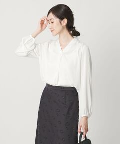 UNITED ARROWS / ユナイテッドアローズ シャツ・ブラウス | バック サテン Vネック ロングスリーブ ブラウス ‐ウォッシャブル‐