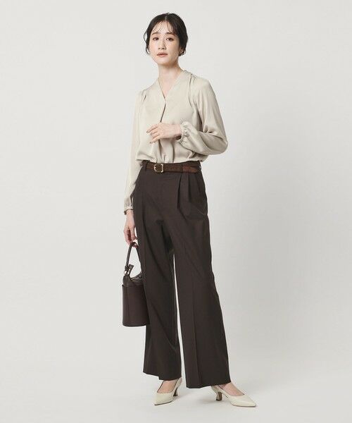 UNITED ARROWS / ユナイテッドアローズ シャツ・ブラウス | バック サテン Vネック ロングスリーブ ブラウス ‐ウォッシャブル‐ | 詳細8