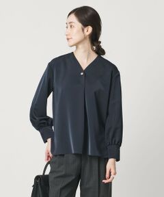 UNITED ARROWS / ユナイテッドアローズ シャツ・ブラウス | サテン Vネック ブラウス ‐ウォッシャブル‐