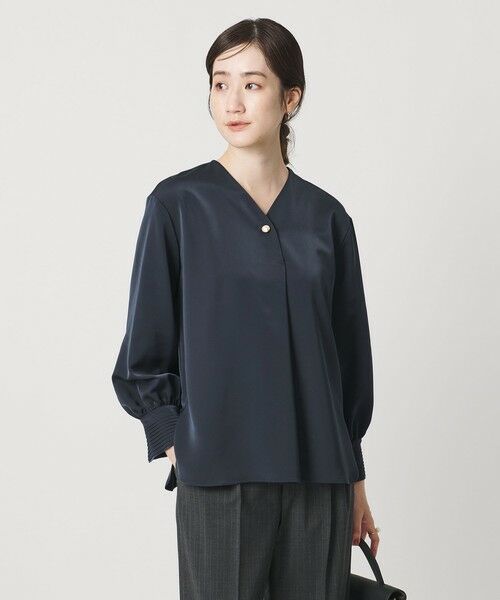 UNITED ARROWS / ユナイテッドアローズ シャツ・ブラウス | サテン Vネック ブラウス ‐ウォッシャブル‐ | 詳細20