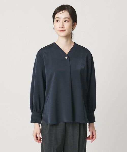 UNITED ARROWS / ユナイテッドアローズ シャツ・ブラウス | サテン Vネック ブラウス ‐ウォッシャブル‐ | 詳細22