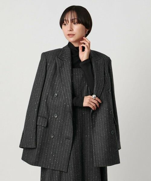 UNITED ARROWS / ユナイテッドアローズ テーラードジャケット | ダブルブレスト ストライプ ジャケット | 詳細4