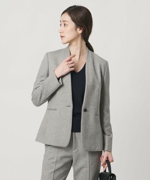 UNITED ARROWS / ユナイテッドアローズ ノーカラージャケット | ツイードライク ノーカラージャケット | 詳細1