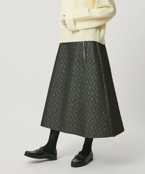 UNITED ARROWS/ユナイテッドアローズ ダイヤ キルト フレア スカート OLIVE S(36)