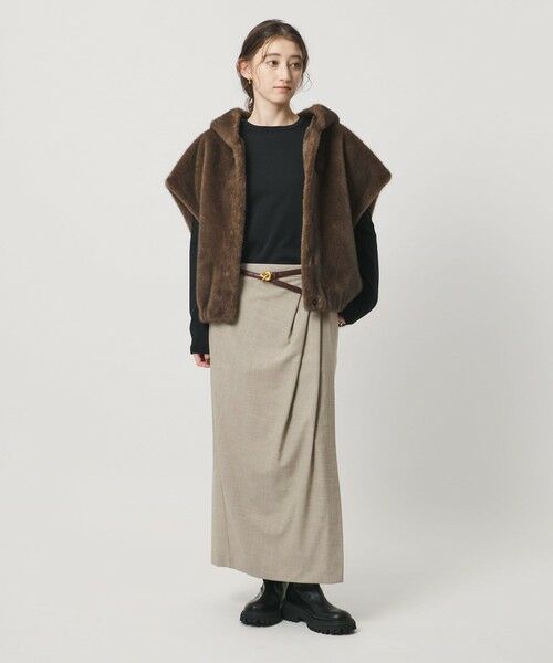 UNITED ARROWS / ユナイテッドアローズ ミニ・ひざ丈スカート | ドレープ アシンメトリー ロング スカート | 詳細9