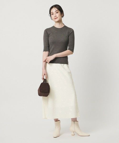 UNITED ARROWS / ユナイテッドアローズ ミニ・ひざ丈スカート | サテン フラワー ジャガード ロングスカート | 詳細2