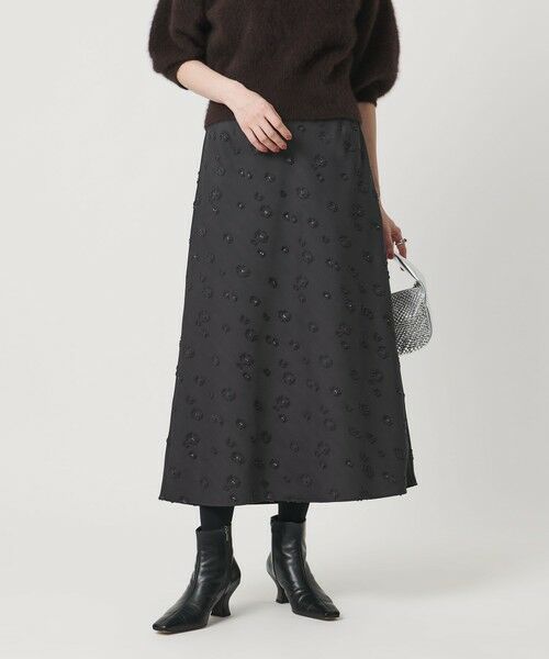 UNITED ARROWS / ユナイテッドアローズ ミニ・ひざ丈スカート | サテン フラワー ジャガード ロングスカート | 詳細13