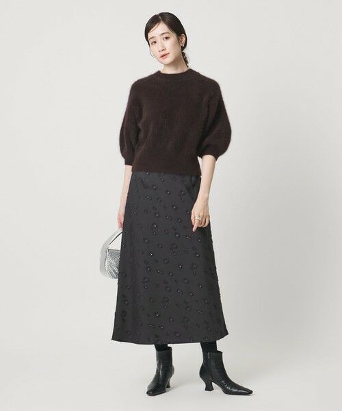 UNITED ARROWS / ユナイテッドアローズ ミニ・ひざ丈スカート | サテン フラワー ジャガード ロングスカート | 詳細14