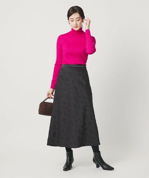 UNITED ARROWS / ユナイテッドアローズ ミニ・ひざ丈スカート | サテン フラワー ジャガード ロングスカート | 詳細16