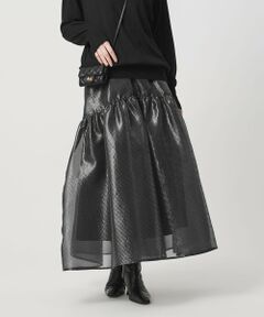 UNITED ARROWS / ユナイテッドアローズ ミニ・ひざ丈スカート | スケルトン シャイン ジャガード スカート ‐ウォッシャブル‐