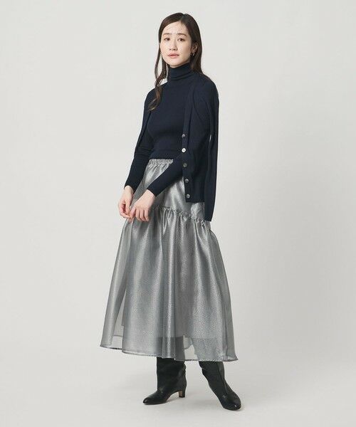 UNITED ARROWS / ユナイテッドアローズ ミニ・ひざ丈スカート | スケルトン シャイン ジャガード スカート ‐ウォッシャブル‐ | 詳細1