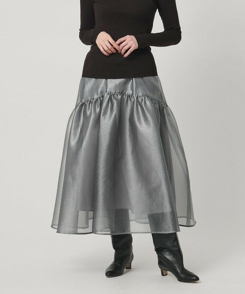 UNITED ARROWS / ユナイテッドアローズ ミニ・ひざ丈スカート | スケルトン シャイン ジャガード スカート ‐ウォッシャブル‐ | 詳細4