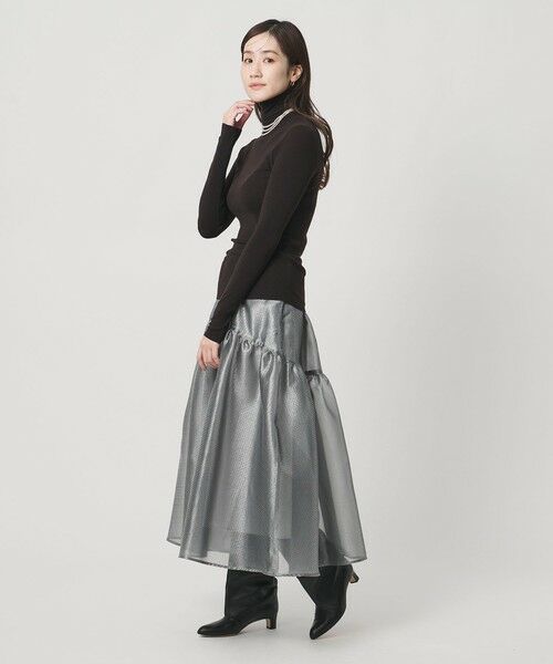 UNITED ARROWS / ユナイテッドアローズ ミニ・ひざ丈スカート | スケルトン シャイン ジャガード スカート ‐ウォッシャブル‐ | 詳細5