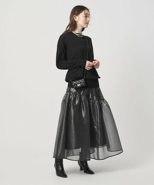 UNITED ARROWS / ユナイテッドアローズ ミニ・ひざ丈スカート | スケルトン シャイン ジャガード スカート ‐ウォッシャブル‐ | 詳細16